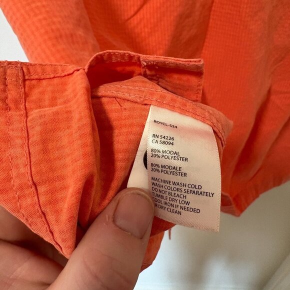 Royal Robbins button down shirt orange short sleeve size L Summer Casual - Picture 11 of 13